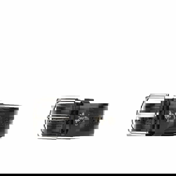 Embassy London Scott - Black Shine - Men's smooth full-grain black leather belt with broguing