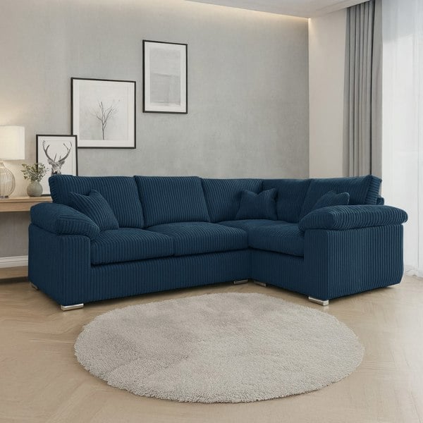 Furnishings For Less Delta Full Jumbo Cord 4 Seater Corner Sofa