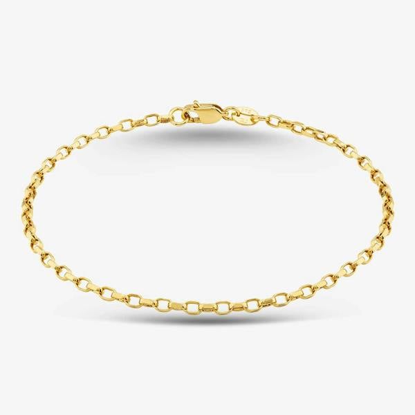 T. H. Baker 9ct Yellow Gold 7.5 Inch Oval Belcher Chain Bracelet HOBD-210-9Y-7.5