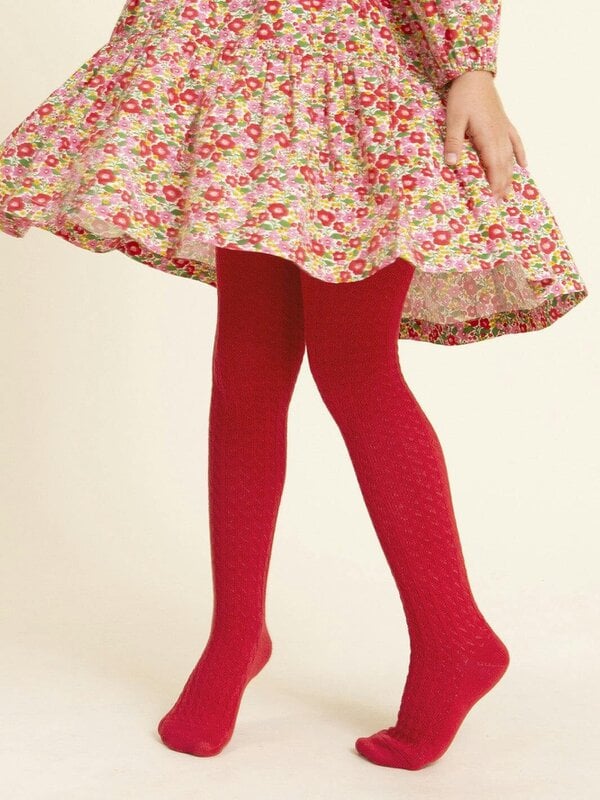 Kite Girls Organic Cable Tights Peony