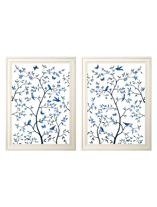 Exceptional Art Tree of Life Blue & White Set of 2