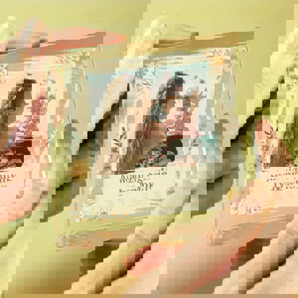 Personalised Memento Company Personalised Wild Flowers Photo Upload Small Crystal Token