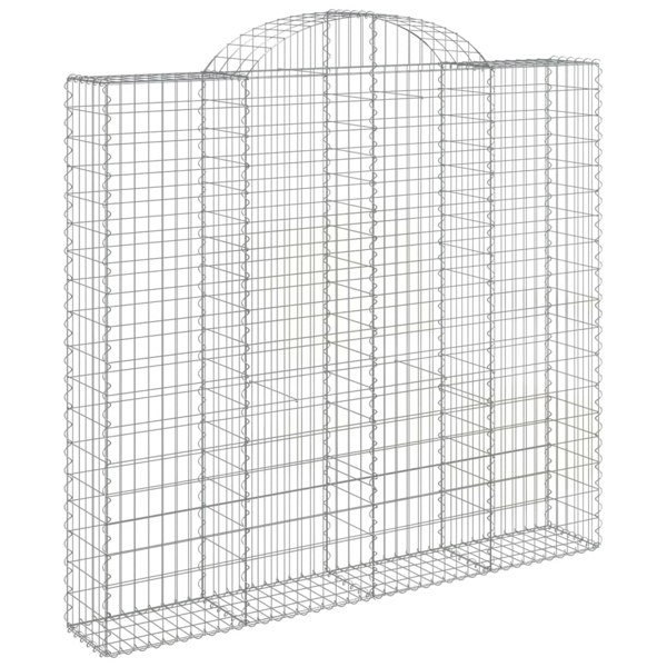 Berkfield Arched Gabion Baskets 2 pcs 200x50x180/200 cm Galvanised Iron