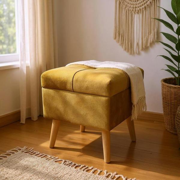 YELLOW WOODEN TRUNK