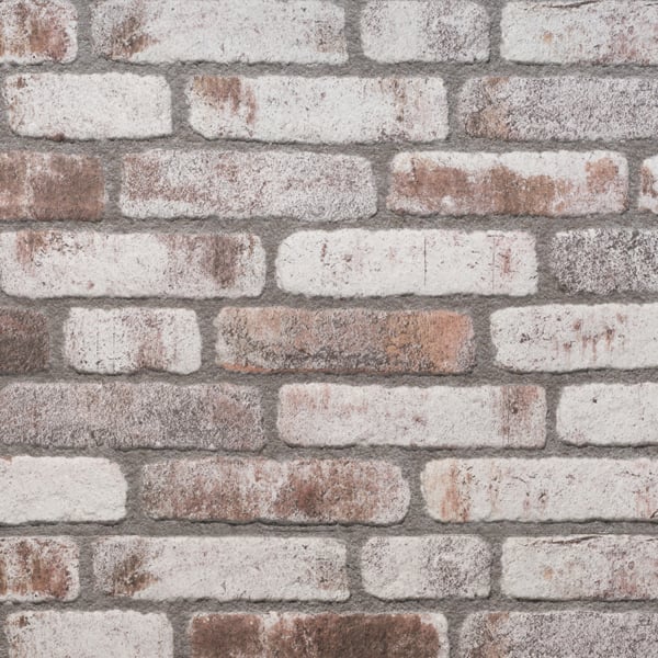 Wallsupply UltraLight Loft Rustic White Wash Brick Effect HD Printed 3D Wall Panels EPS, 4pcs 2.4m²