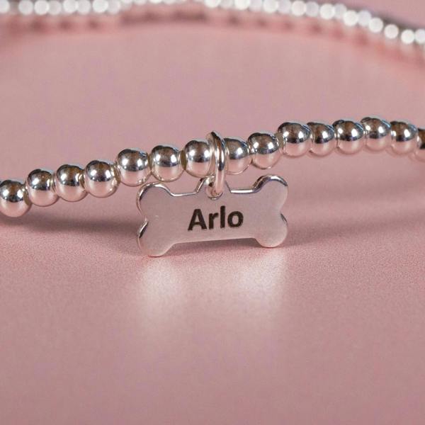 Mylee London Whippet Silver Ball Bead Bracelet - Personalised