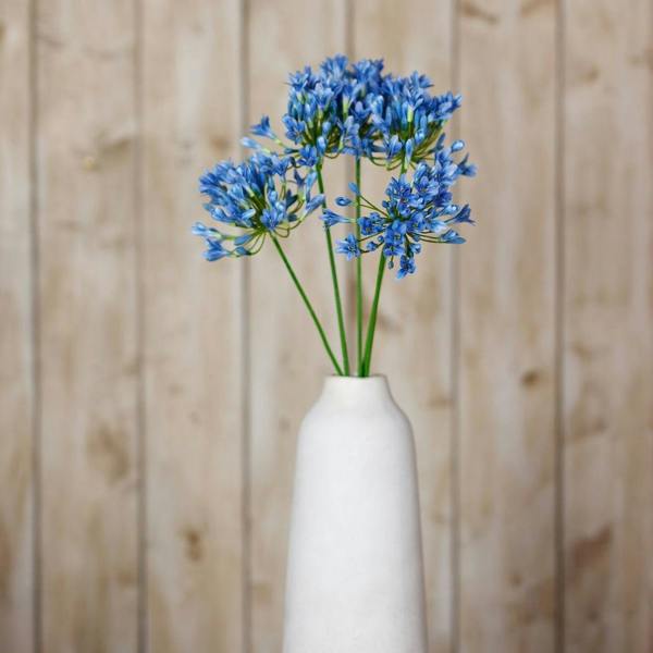 Wyld Haus Set of 3 Artificial Flowers Blue Agapanthus Stems