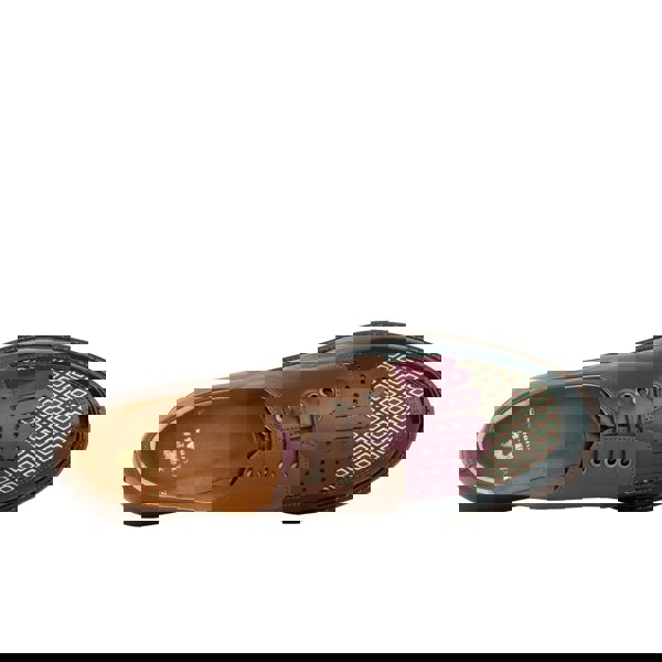 Embassy London Retro Tone - Green & Brown & Purple - Women's Colour-block leather lace-up with signature kiltie detail