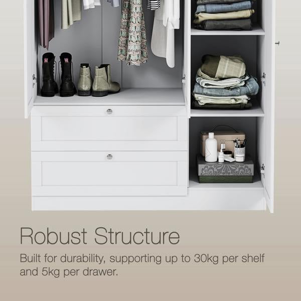 Vida Designs Altino 3 Door 2 Drawer Mirrored Wardrobe