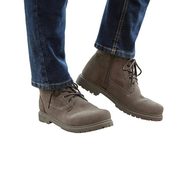 Atlas For Men Mens Split Leather Side Zip Ankle Boots - Brown - 