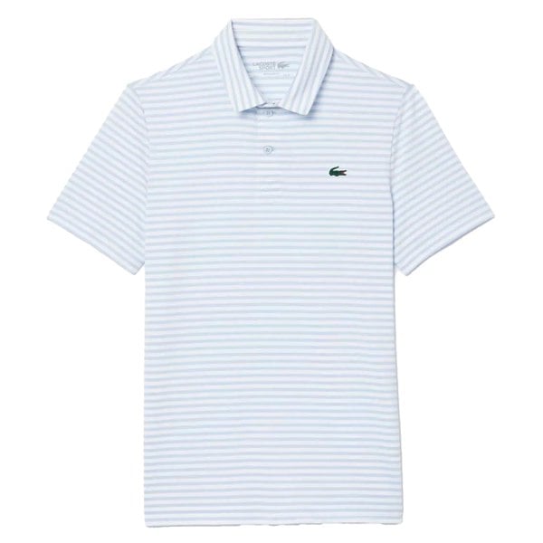 Lacoste Mens Ultra Dry Striped UV Protection Polo Shirt - Blue/White