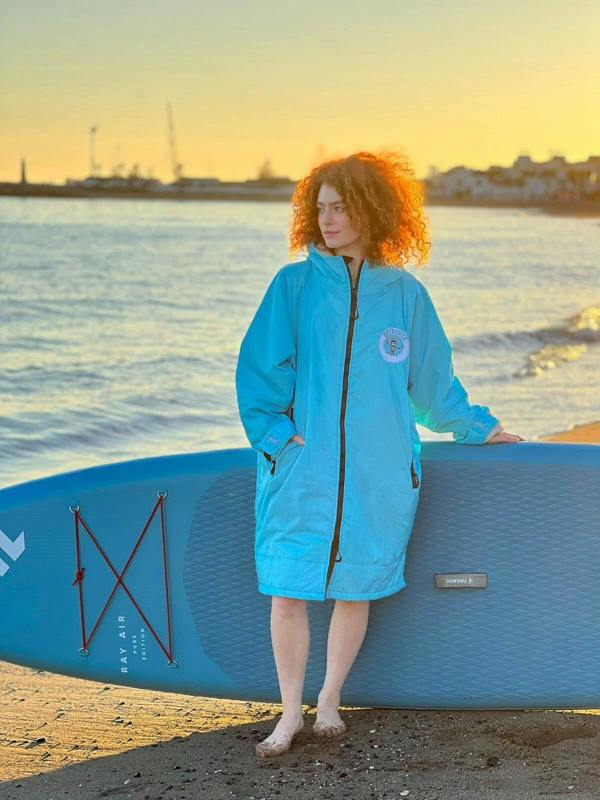 turquoise long sleeve DRYBONES changing robe