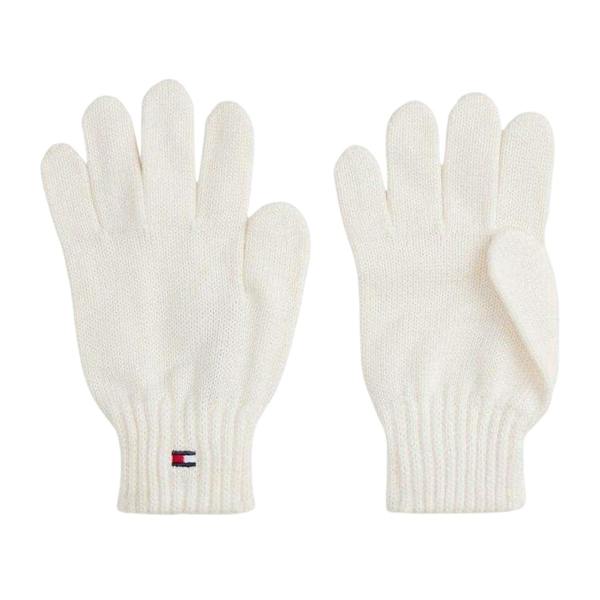 Tommy Hilfiger Childrens/Kids Knitted Flag Logo Gloves - White - 