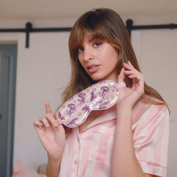 SMUG Satin Sleep Mask - Pink Tiger