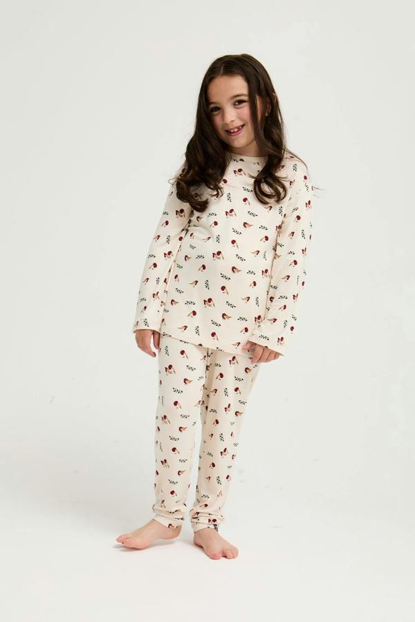 Pretty You London Little You Bamboo Novelty Pyjama Set in Robin Print