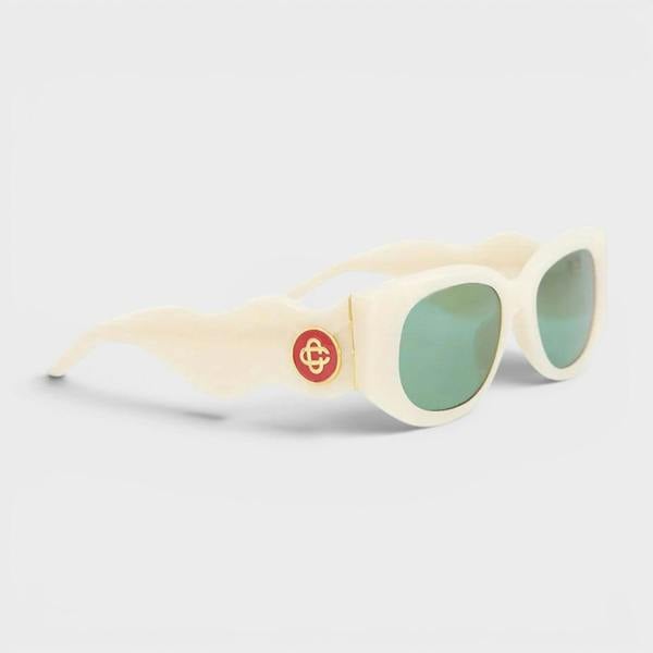 Casablanca Acetate Metal Oval Wave Cream Gold Green