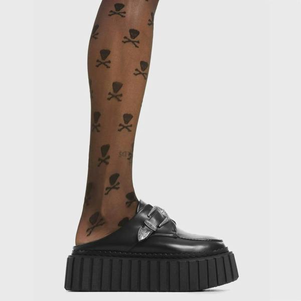 Lamoda Breaking News Black PU Platform Shoes Chic Modern Comfort Stylish