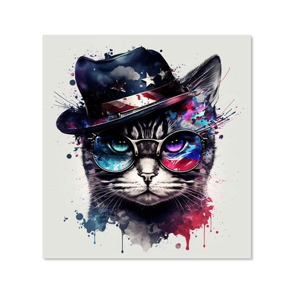 Warren Reed - Designer American Shorthair Cat Face Splashart Kitchen Splashback