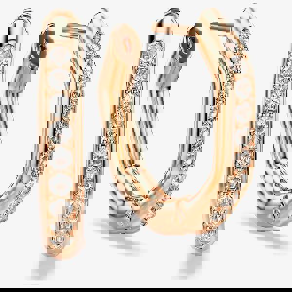 Swarovski Dextera Rose Gold Tone Crystal Hoop Earrings 5743798