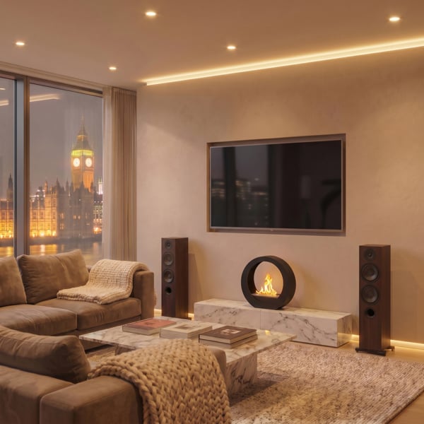 BIOFireplacesGMT Freestanding Bio Fireplace Only Black Matt Ventless