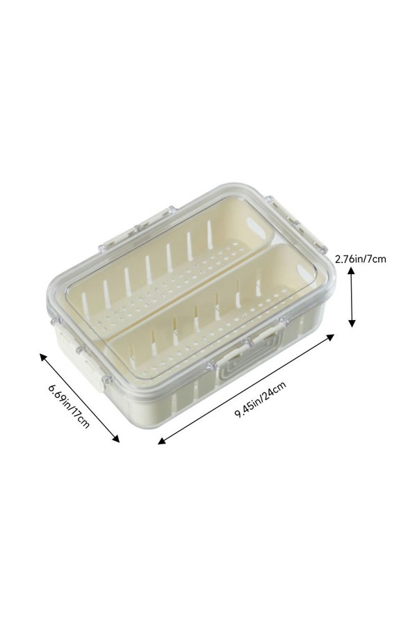 Living and Home 2-Compartment Detachable Fridge Storage Container with Lid
