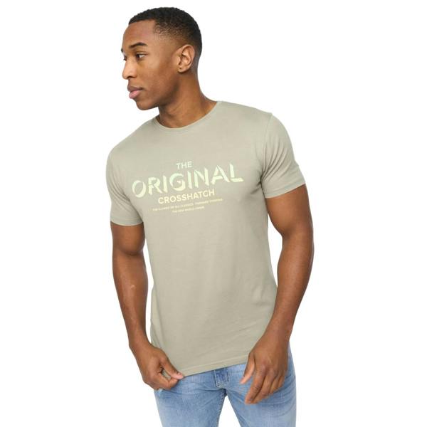 Crosshatch Mens Offaxis T-Shirt - Sage - 