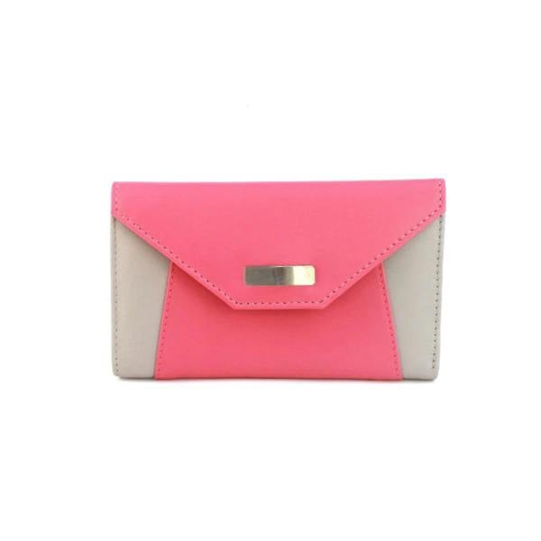 Eastern Counties Leather Savannah Envelope Leather Purse - Ivory/Rose