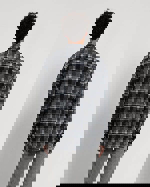 Larsson & Co Grey Melange Check Jersey Casual Overshirt