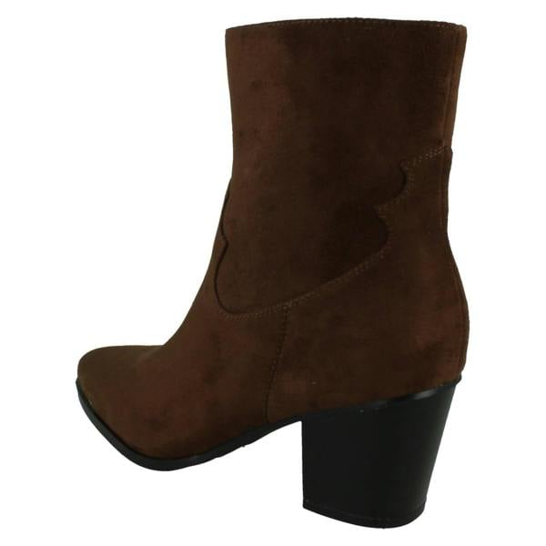 Spot On Ladies Spot On Mid Cuban Heel Cowboy Ankle Boots F51228