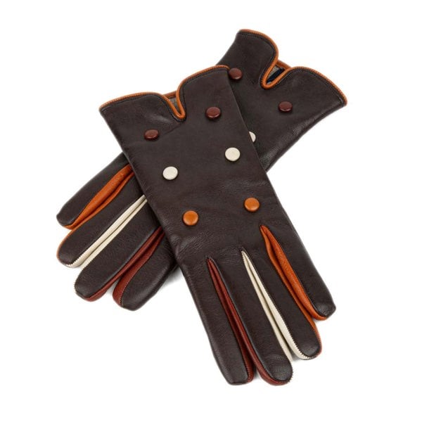 Embassy London Toasty - Dark Brown - Women's quality Italian leather gloves lined with thin wool