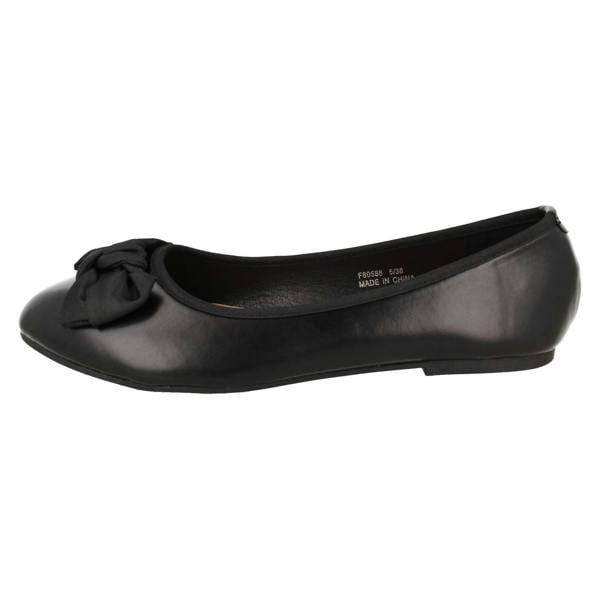 Spot On Ladies Spot On Flat Comfort Wide Ballerina Shoes F80588