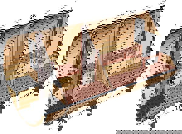 400cm Spruce Barrel Sauna | Thermowood | Terrace | Wood-Fired or Electric.