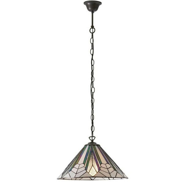 Tiffany Glass Hanging Ceiling Pendant Light Bronze Chain Deco Lamp Shade i00076 Loops