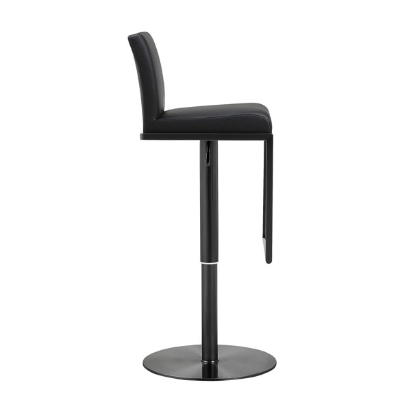 Furniture Edit Amalfi Black Performance Vegan Leather on Black Bar Stool