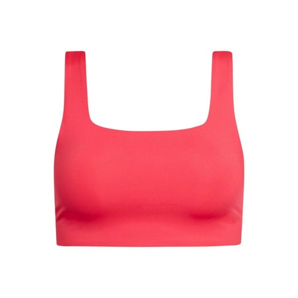 Girlfriend Collective Womens/Ladies Tommy Cropped Square Neck Bra - Geranium