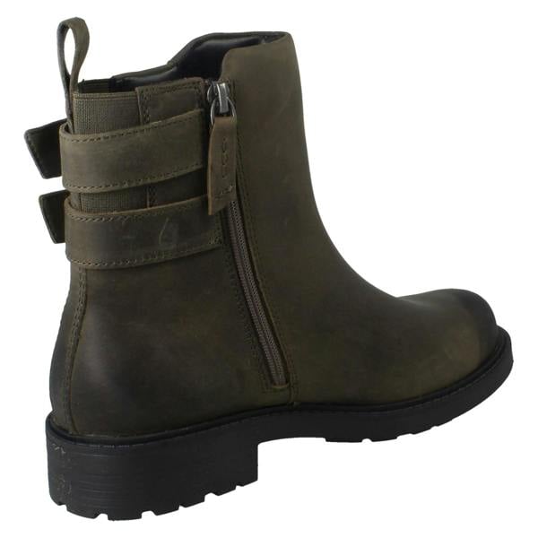 Clarks Ladies Clarks Buckle Detailed Zip Fastening Leather Ankle Boots Orinoco2 Bay
