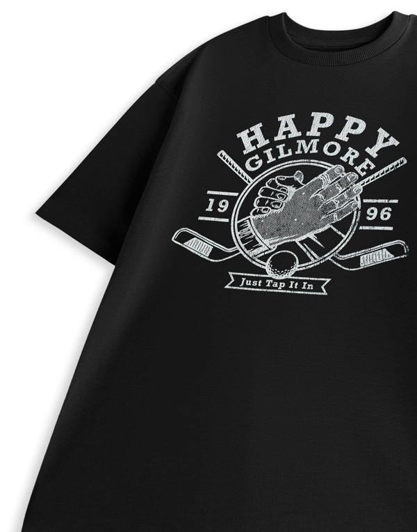 Happy Gilmore Mens Black Just Tap It In Short Sleeved T-Shirt