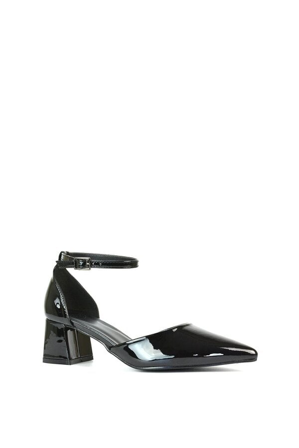 XY LONDON Low Block Heel Court Shoes With Pointed Toe