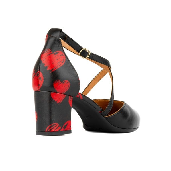 Embassy London Dannii - Lovehearts - Women's leather closed toe comfortable 2.4 inch heel sandal