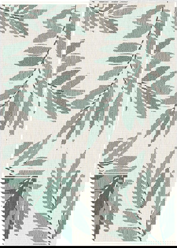 Trailing Leaves Design Reversible Outdoor Rug in Green & Brown