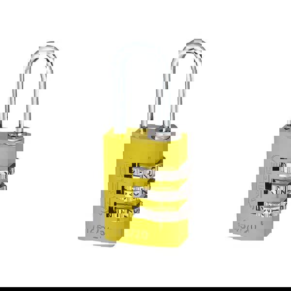 Abus Mechanical 145 Series Aluminium Combination Padlock - Yellow