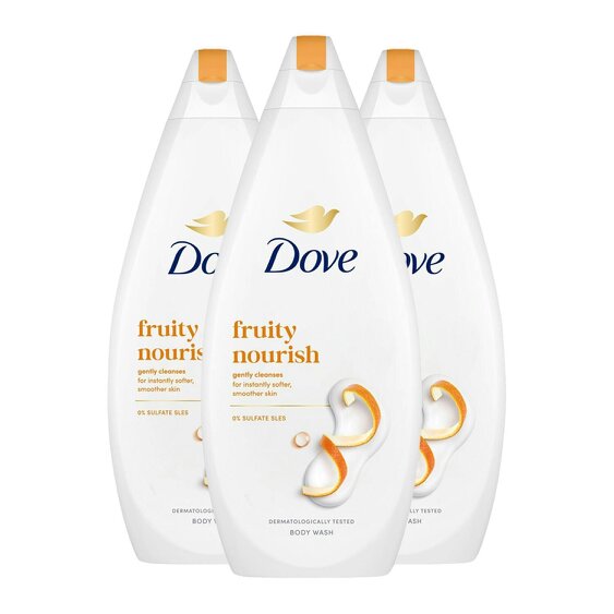 Dove Caring Bath Fruity Nourish Bath Wash 720ml With 0% Sulfate SLES 3 Pack
