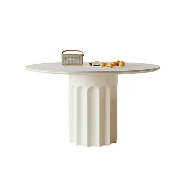 Rit Concept Heman Round Dining Table, White & Cream