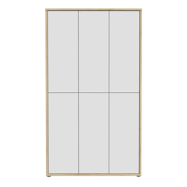 Furniture To Go Alice Springs Shoe cabinet with 6 Doors Push-to-Open in Artisan Oak and Light Grey Doors