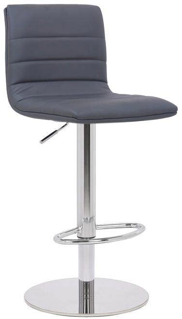 Lamboro Deluxe Aldo Bar Stool - Charcoal Grey, Weighted Base, Adjustable Swivel Seat