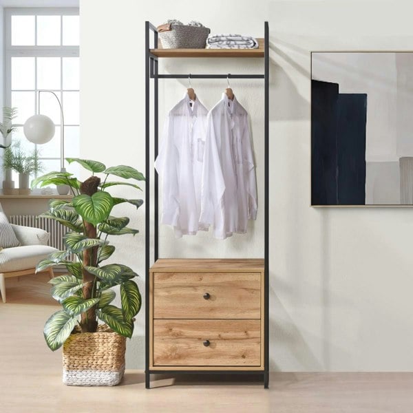 Swish Furniture Alva Open Wardrobe with 2 Drawers