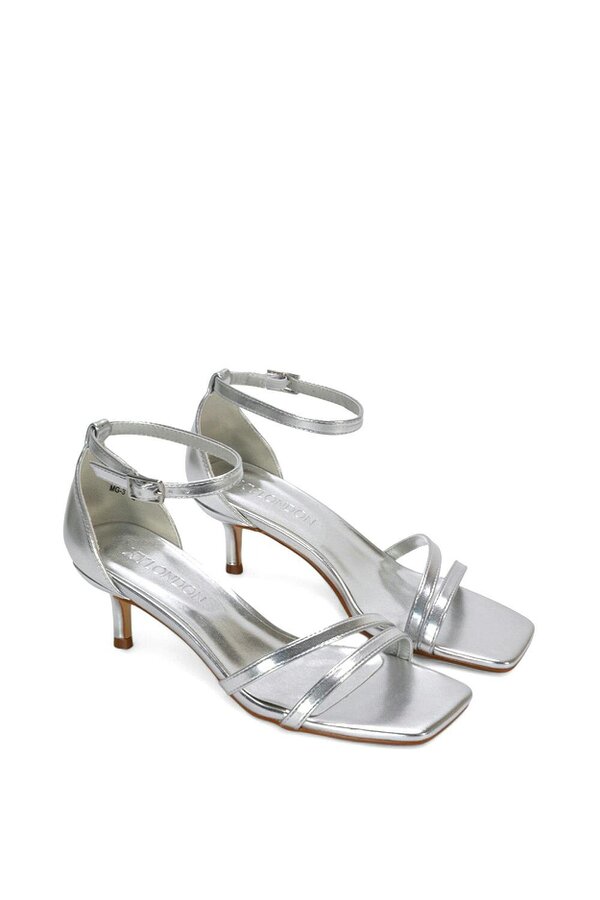 XY LONDON Open Toe Strappy Low Kitten Heel Sandal Shoes