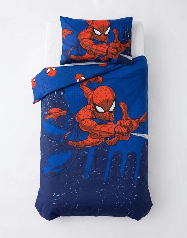 Vanilla Underground Spiderman Boys Blue Character Single Duvet Set (One Size)