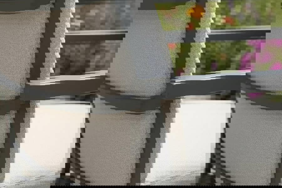 Garden Impressions Domingo 6 Seater Dining Table with Sergio Dining Chairs - Sand Cushions