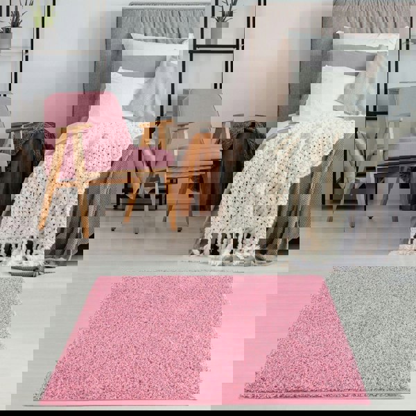 Shaggy Pink Colour Rug durable and soft, high quality